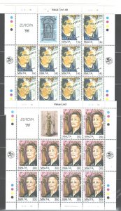 MALTA 1996 EUROPE #886-887 1SET=$1.10(1 TAB=+1.00) / 2 FULL SHEETS=$9.25