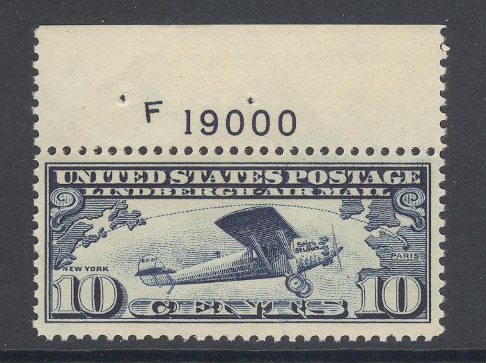 United States 1927 #C10 Lingergh's Plane 10c Dark Blue MNH