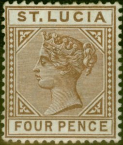 St Lucia 1891 4d Brown SG48 Fine MM 