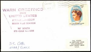 1977 SOUTH POLE BRANCH NEW YORK ANTARCTIC CACHET + SIGNED