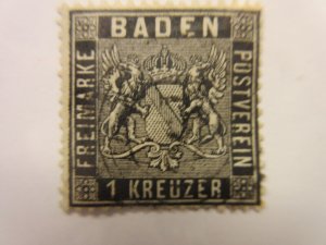 German States BADEN Scott 10 XF+ CENTERING USED Lot11 Cat $30