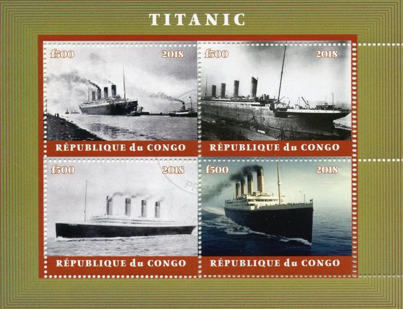 Titanic Stamps 2018 CTO Ships Boats Nautical 4v M/S I 