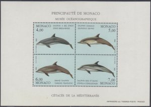 MONACO Sc # 1813a-d CPL MNH SOUVENIR SHEET LIFE MARINE LIFE - DOLPHINS