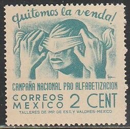 MEXICO 806, 2¢ Blindfold, Literacy Campaign MINT, NH. VF.