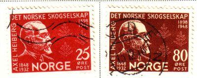 Norway Sc 292-3 1948 Heiberg Forestry stamps used