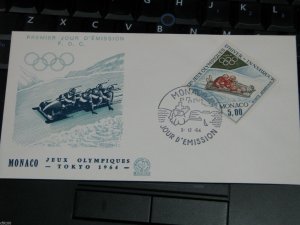 Monaco 1964 Innsbruck Winter Olympics Cover FDC