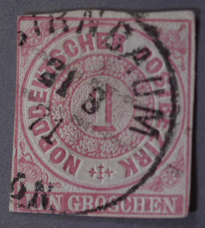 North German Confederation Cut Square from Postal Stationary Date 21 8 71