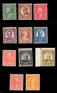 MOMEN: US STAMPS #581-591 COMPLETE SET MINT OG NH LOT #84318