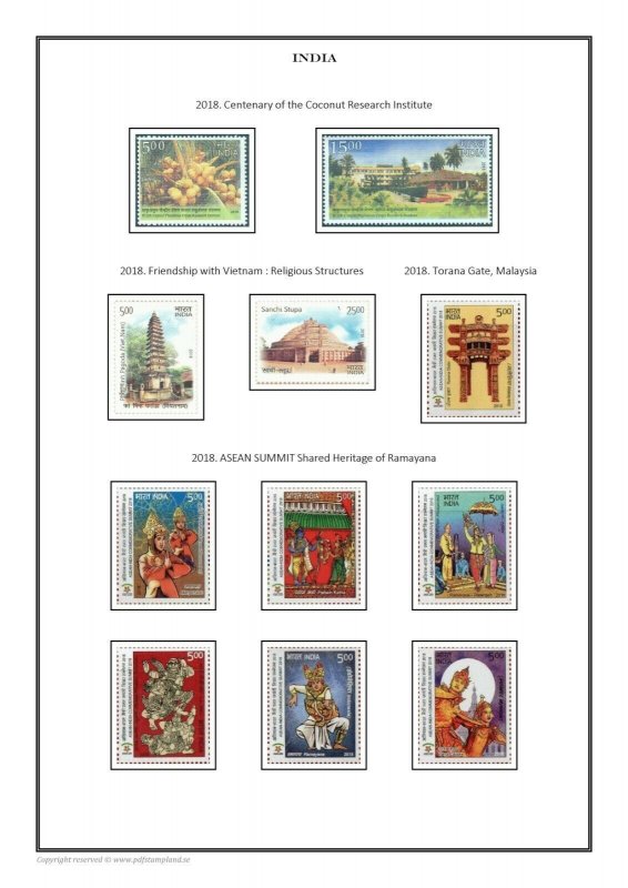 INDIA 1947-2021 PDF (DIGITAL) STAMP ALBUM PAGES