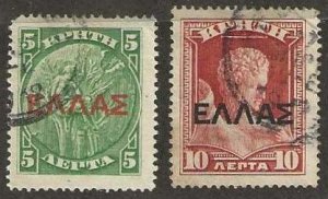 Crete Sc. 113-114 used.   1909-1910.   (C463)