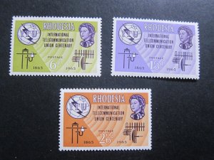 Rhodesia and Nyasaland 1965 Sc 200-202 set MNH