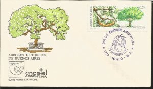 J) 1993 ARGENTINA, HISTORICAL TREES OF BUENOS AIRES, ALGARROBO DE PUEYREDON, FDC