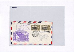 TRINIDAD & TOBAGO Air Mail FIRST FLIGHT GAMBIA USA Pennsylvania 1941 ZC135