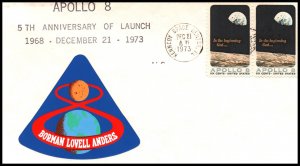 US Apollo 8 5th Anniversary 1973 Cover