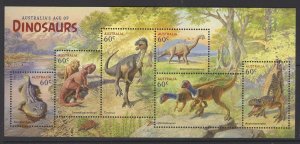 AUSTRALIA SGMS4067 2013 AGE OF DINOSAURS MNH