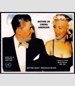 Malagasy 1999 MARILYN MONROE & RONALD REAGAN s/s Perforated Mint (NH)