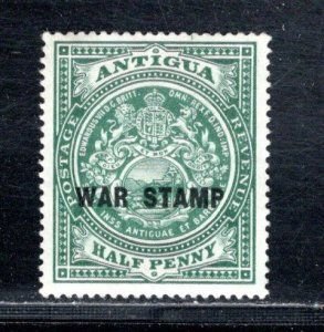 ANTIGUA MR1  WAR STAMP ½¢  MLH  SHERWOOD STAMP