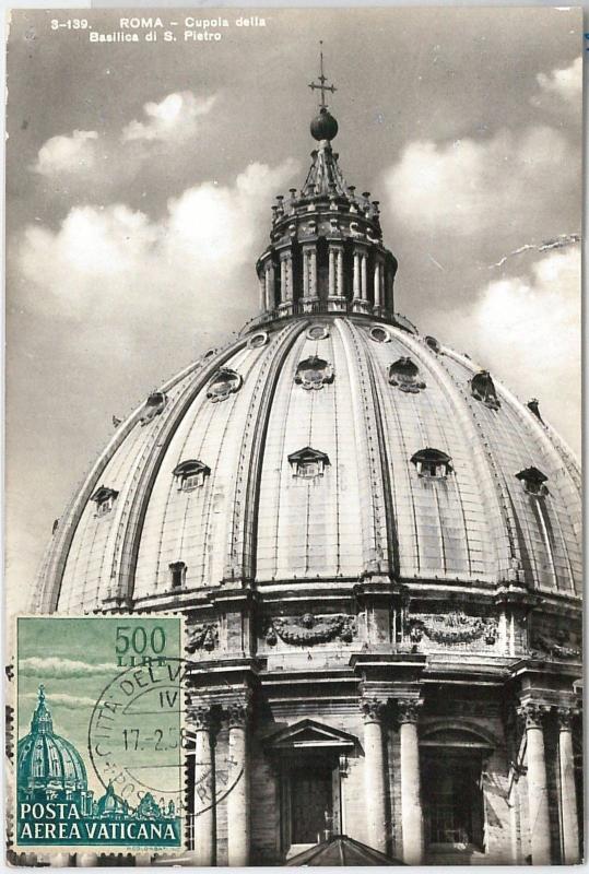 57274 - VATICANO Vatican - POSTAL HISTORY: MAXIMUM CARD 1958 - ARCHITECTURE 