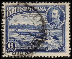 British Guiana 214 - Used - 6c Shooting Logs Over Falls (1934) (2023 cv $9.20)