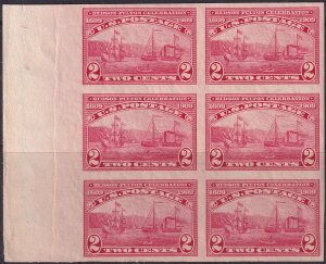 #373 Mint NH, XF, Block of 6, margin (CV $260+) (CV $42.5 - ID30250) - Joseph...