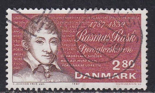 Denmark # 845, Ramus Rask - Linguist, Used,