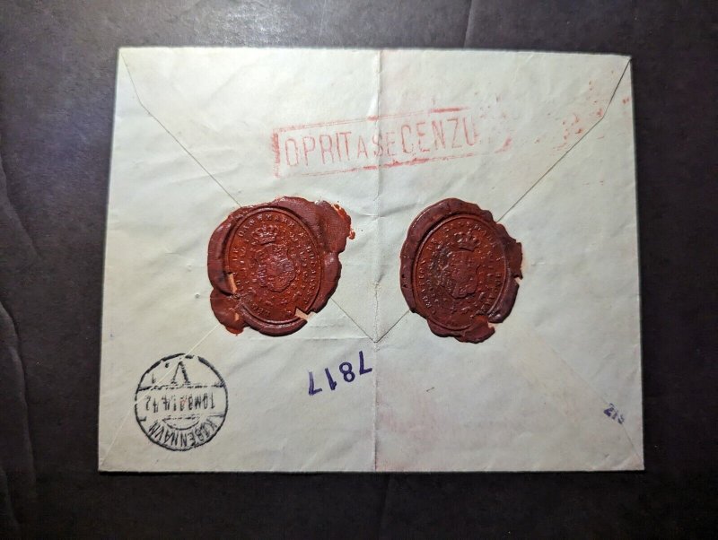 1942 Registered Romania Diplomatic Mail Cover Bucharest to Copenhagen Denmark