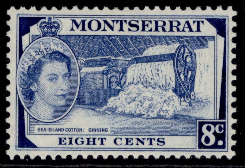 MONTSERRAT QEII SG143, 8c deep bright blue, M MINT.