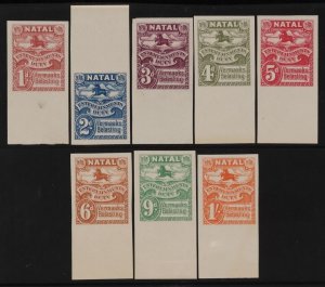 NATAL 1925 Entertainment Tax 1d-6d, 9d & 1/- Revenues, IMPERF Proofs. Very rare.