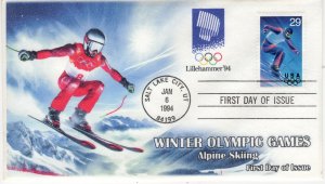 AOI-2807-3, 1994, Winter Olympics, First Day Cover, Standard Postmark, Add-on Ca