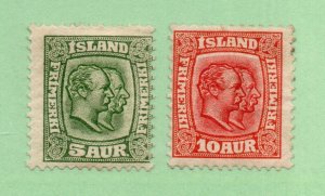 Iceland - Sc# 74 & 76 MLH / wmk Crown    -    Lot 0324072