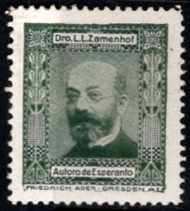 Early (About 1910) Poster Stamp Universal Esperanto Association L.L. Zamenhof