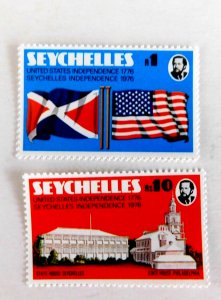 Seychelles #351-2 Mint/VF/OG/NH, for US Bicentennial, 1976