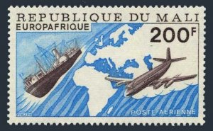 Mali C289, MNH. Michel 552. EUROPAFRICA 1976. Ship, Plane, Map.