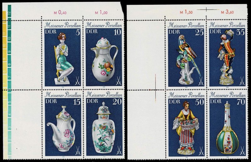 DDR 1979,Scott#2052a + 2056a MNH,  Meissen Porcelain