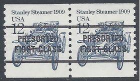 Scott 2132a 12c Stanley Steamer 1909 Precancel Coil Pair 1985 Mint NH