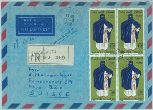 89653 - MOROCCO - Postal History - REGISTERED COVER to SWITZERLAND 1968 Costumes