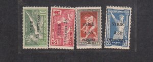 Syria Scott 133-136 MLH.1924 Olympics,black overprints on stamps of France, F-VF