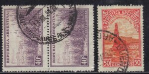 ARGENTINA  SC# 443-444 **USED** 40+50c  1936   SEE SCAN