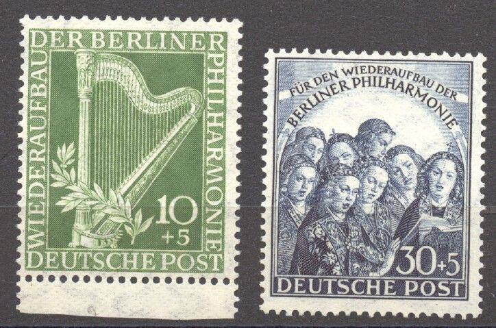 Berlin, 1950, Philharmonic Hall, MNH set of 2, no faults, superb