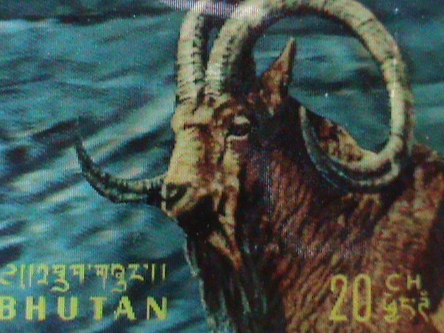 ​BHUTAN 1970 SC#116B 3D STAMP- WILD ANIMALS-IBEX MINT WE SHIP TO WORLD WIDE.