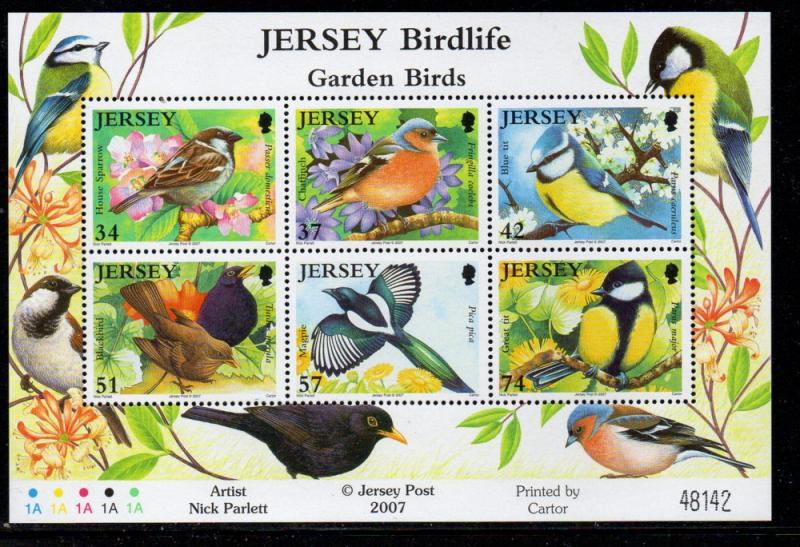 Jersey Sc 1264a 2007 Garden Birds stamp sheet mint NH