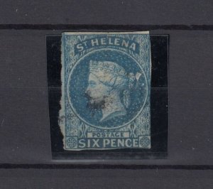 St Helena QV 1861 6d Blue Rough Perf SG2a Fine Use JK9659