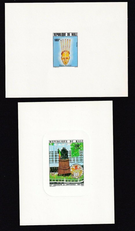 FRANCE MALI DELUXE PROOFS x2 130Fr, 180Fr ONE DIE PROOF #36