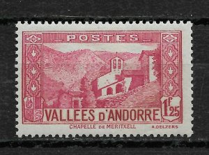 French Andorra 1933, Scott # 52, 1.25fr ,VF MLH*OG (FR-1)