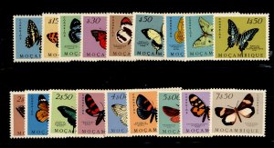 Mozambique #364-381  Multiple (Butterflies)