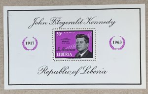 Liberia 1964 JFK Kennedy MS, MNH. Small scuff. Scott C161, CV $1.75