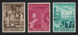 Vatican Transfer of Relics of Pope Pius X from Rome to Venice 3v 1960 MNH