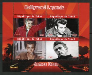 Chad 2020: Hollywood Legends James Dean  sheet of four mint never hinged