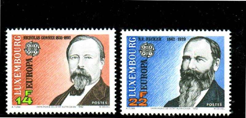 LUXEMBOURG #868-869  1992  EUROPA     MINT  VF NH  O.G