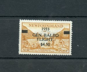 NEWFOUNDLAND  SCOTT #C18 GEN BALBO FLIGHT  PRISTINE MINT LH 